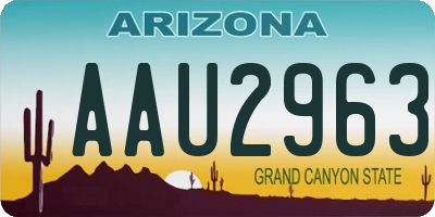 AZ license plate AAU2963