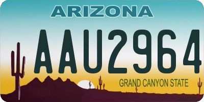 AZ license plate AAU2964
