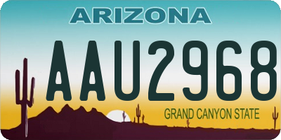AZ license plate AAU2968