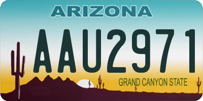 AZ license plate AAU2971