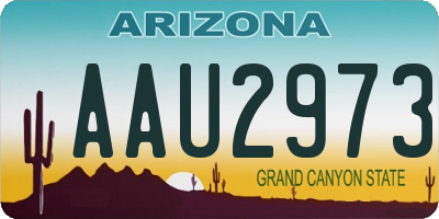 AZ license plate AAU2973