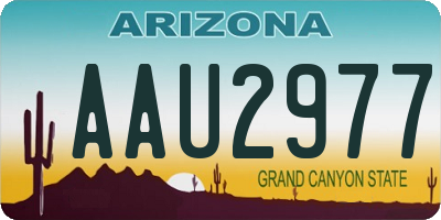 AZ license plate AAU2977