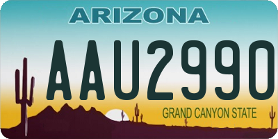 AZ license plate AAU2990