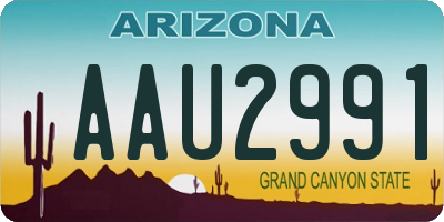 AZ license plate AAU2991