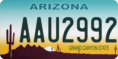 AZ license plate AAU2992