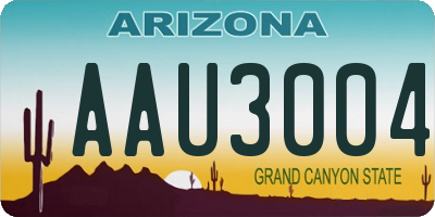 AZ license plate AAU3004