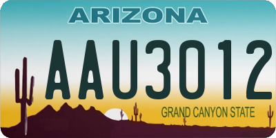 AZ license plate AAU3012