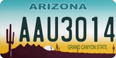 AZ license plate AAU3014