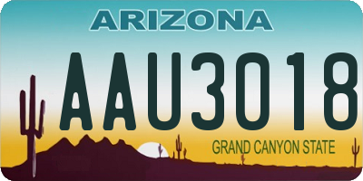 AZ license plate AAU3018