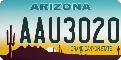 AZ license plate AAU3020