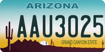 AZ license plate AAU3025