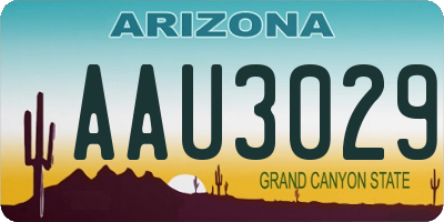 AZ license plate AAU3029