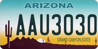 AZ license plate AAU3030