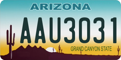 AZ license plate AAU3031