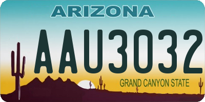 AZ license plate AAU3032