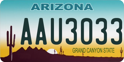 AZ license plate AAU3033