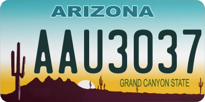 AZ license plate AAU3037