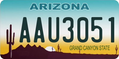 AZ license plate AAU3051