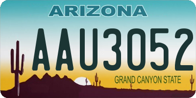 AZ license plate AAU3052