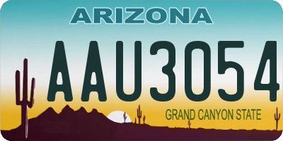 AZ license plate AAU3054