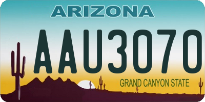 AZ license plate AAU3070