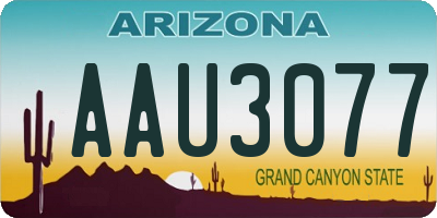 AZ license plate AAU3077