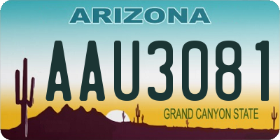 AZ license plate AAU3081