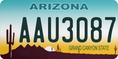 AZ license plate AAU3087