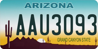 AZ license plate AAU3093