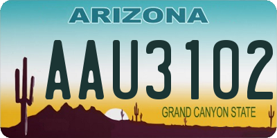 AZ license plate AAU3102