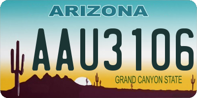 AZ license plate AAU3106