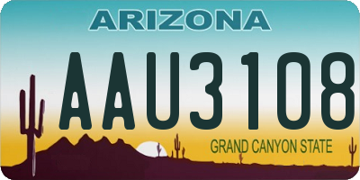 AZ license plate AAU3108