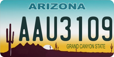 AZ license plate AAU3109