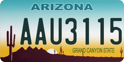 AZ license plate AAU3115