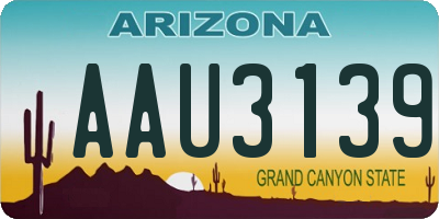 AZ license plate AAU3139