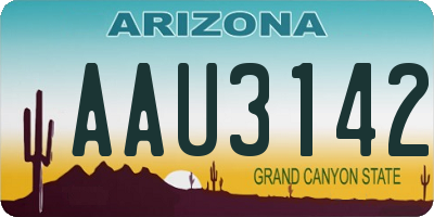 AZ license plate AAU3142