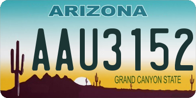 AZ license plate AAU3152