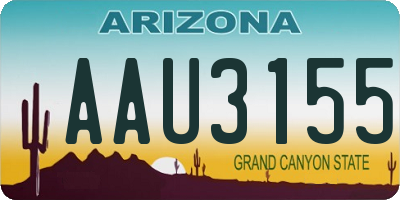 AZ license plate AAU3155