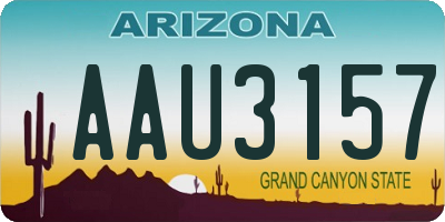 AZ license plate AAU3157