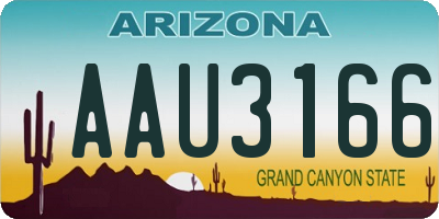 AZ license plate AAU3166