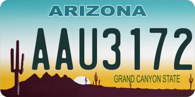 AZ license plate AAU3172