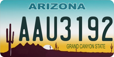 AZ license plate AAU3192