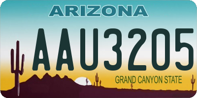AZ license plate AAU3205