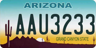 AZ license plate AAU3233