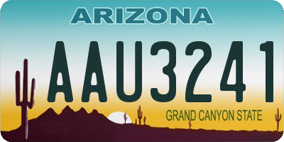 AZ license plate AAU3241