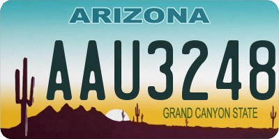 AZ license plate AAU3248
