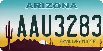 AZ license plate AAU3283