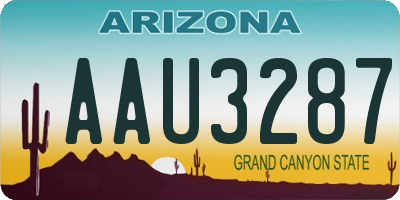 AZ license plate AAU3287