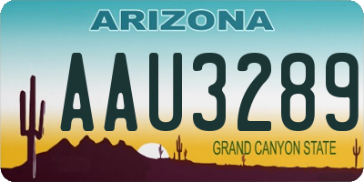 AZ license plate AAU3289