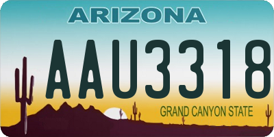 AZ license plate AAU3318